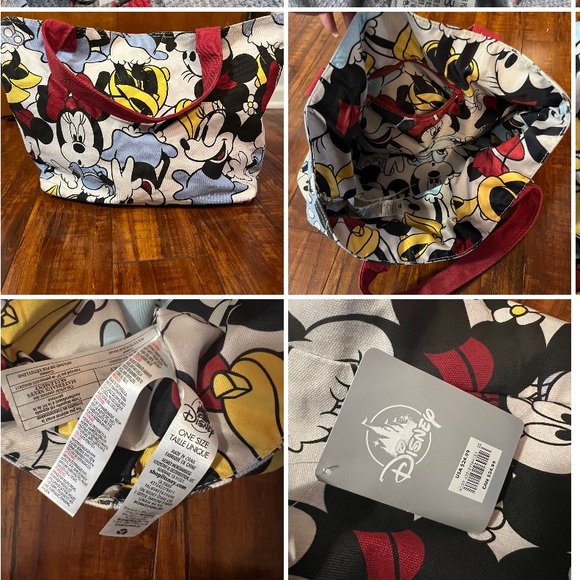 Disney Minnie Mouse canvas lined tote bag NWOT - Picture 4 of 6